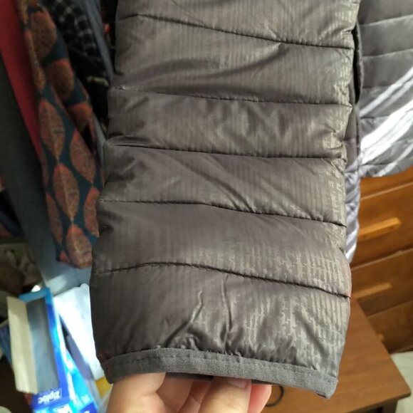 WIND RIVER Mid-length Puffer Parka Light-weight Hooded Jacket Gray Fall Winter - Picture 12 of 16